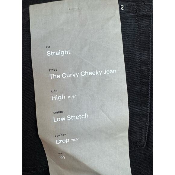Everlane The Curvy Cheeky Jean Size 31 Crop Black Denim NWT - Picture 3 of 15